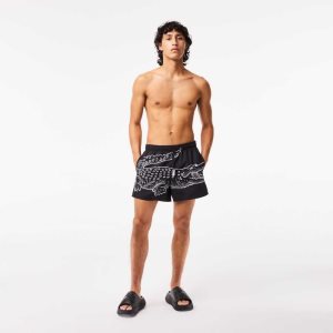 964 Lacoste Crocodile Print Swim Trunks | SLPUWJ-087