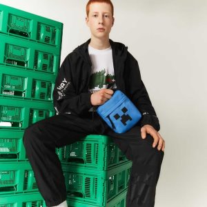 Aerien Minecraft Lacoste x Minecraft Print Canvas Vertical Crossover Bag | ENRAPB-937