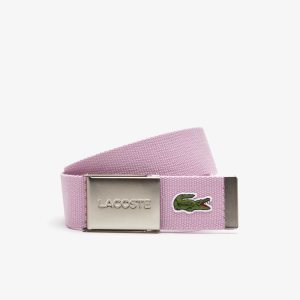 Albizia Lacoste Engraved Buckle Woven Fabric Belt | UJGLSH-403