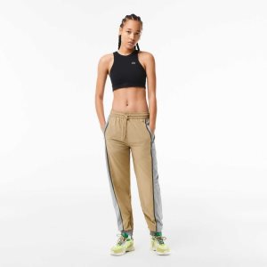 Beige / Grey Lacoste Perforated Effect Track Pants | RYNQIM-624