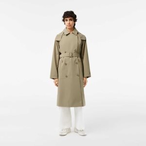 Beige Lacoste Oversized Trench Coat | IAGHRT-451