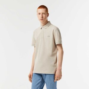 Beige Lacoste Smart Paris Polo Stretch Cotton | MBYUGW-640