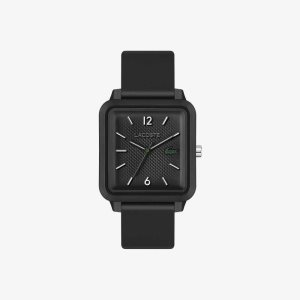 Black Lacoste 12.12 Studio 3 Hands Watch Black Silicone | SGFTRM-412