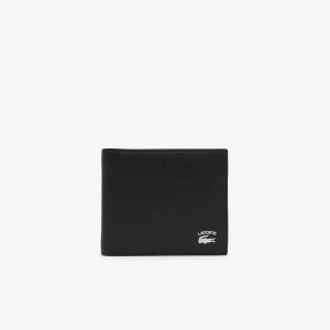 Black Lacoste Contrast Print Wallet | VEGAMJ-967