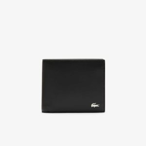 Black Lacoste Fitzgerald Leather Wallet | VGHCPJ-872