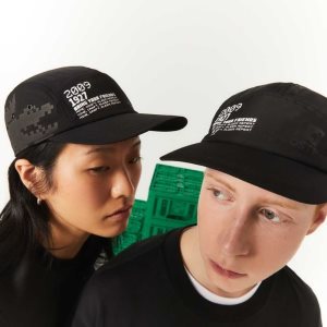 Black Lacoste LIVE x Minecraft Print Nylon Cap | ALGHNJ-824