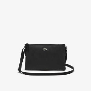 Black Lacoste L.12.12 Concept Flat Crossover Bag | YDQUXS-754