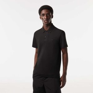 Black Lacoste Movement Ultra Light Pique Polo | QCSPJN-238