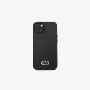 Black Lacoste Petit Pique Effect iPhone 14 Case | VBCFMJ-730