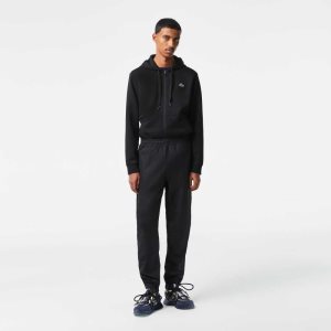 Black Lacoste SPORT Lightweight Fabric Tracksuit Pants | BVOWLJ-097