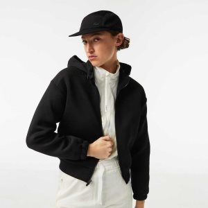 Black Lacoste SPORT Loose Fit Zip Sweatshirt | VPYJHX-730