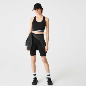 Black Lacoste SPORT Racer Back Sports Bra | XJCQOV-382