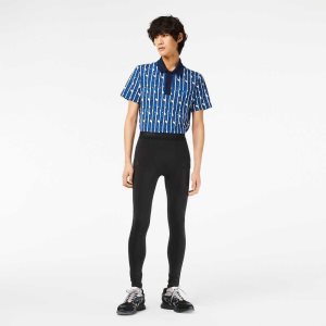 Black Lacoste SPORT Recycled Polyester Leggings | ONDUWP-019