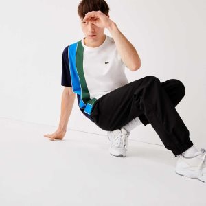 Black Lacoste SPORT Tennis Diamond Weave Taffeta Trackpants | RJTGBP-471