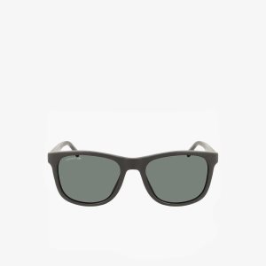 Black/Orange Lacoste Rectangle Recycled PET Injected Beach Pack Sunglasses | GBRLON-034