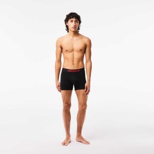 Black / Red / White Lacoste 3-Pack x Netflix Jersey Boxers | JXPUBR-846