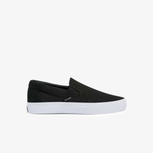 Black/White Lacoste Jump Serve Canvas Slip-On | FYIDKE-239