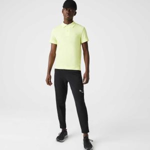 Black / White Lacoste SPORT Zip Pockets Tapered Tracksuit Pants | CUYKWI-638