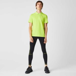 Black / Yellow Lacoste SPORT Thermal Leggings | AOCYLR-261