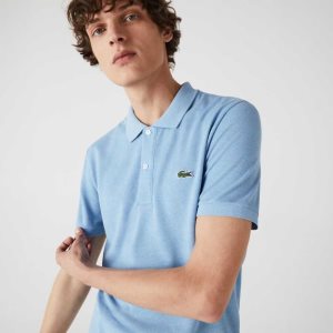 Blue Chine Lacoste Original L.12.12 Slim Fit Petit Pique Cotton Polo | VBOZHC-671