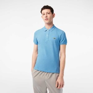 Blue Chine Lacoste Original L.12.12 Slim Fit Petit Pique Cotton Polo | VRJSBW-493