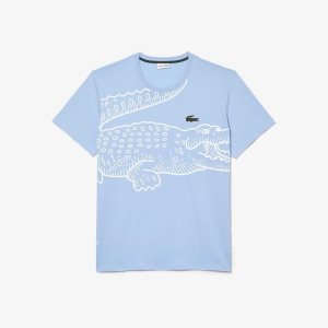 Blue Lacoste Big Fit Jersey T-Shirt | CHEPNG-632