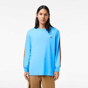 Blue Lacoste Contrast Band T-Shirt | ZJPDRF-302