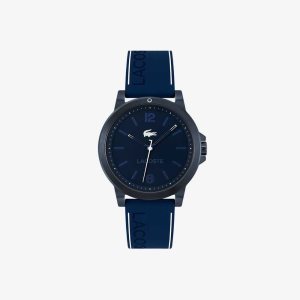 Blue Lacoste Court 3 Hands Blue Silicone Watch | GVQOSR-254