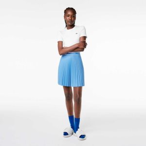 Blue Lacoste Elasticized Waist Pleated Skirt | OHIRGJ-645