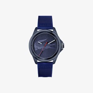 Blue Lacoste Le Croc 3 Hands Blue Silicone Watch | QIGPSN-475