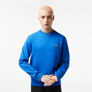 Blue Lacoste Organic Brushed Cotton Sweatshirt | NCRKLA-761