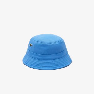 Blue Lacoste Organic Cotton Bucket Hat | SJMUPL-409