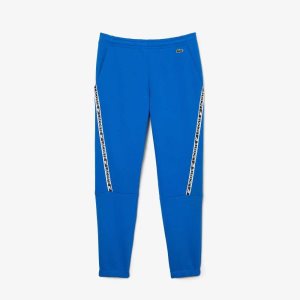 Blue Lacoste Printed Bands Trackpants | UNFBKS-170