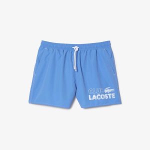 Blue Lacoste Quick-Dry Swim Trunks with Integrated Lining | LRJXQO-749