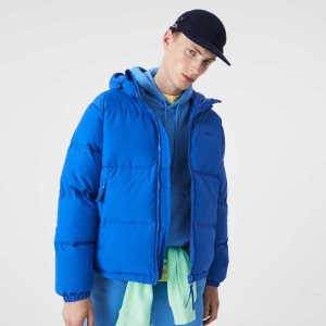 Blue Lacoste Quilted Water-Repellent Jacket | MEYZOR-496