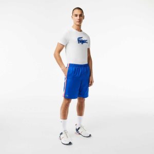 Blue Lacoste Recycled Polyester Tennis Shorts | VQEFJN-750