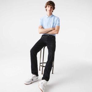 Blue Lacoste Slim Fit Stretch Cotton Denim Pants | ZNEWXR-473