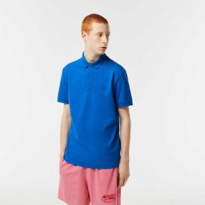 Blue Lacoste Smart Paris Polo Stretch Cotton | UNQWEA-618