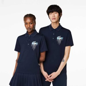 Blue Lacoste Sport Miami Open Edition Polo | OLPKFQ-865