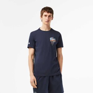 Blue Lacoste Sport Miami Open Edition T-shirt | NYRDPK-028