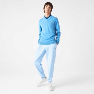 Blue Lacoste Tapered Fit Fleece Trackpants | SIGYNZ-123