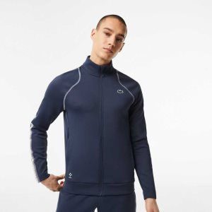 Blue / White Lacoste Tennis x Daniil Medvedev Zipped Sweatshirt | WJPLYO-247