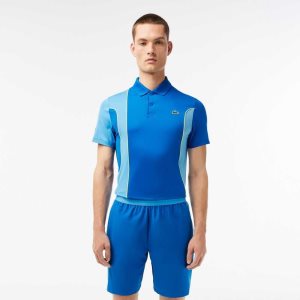 Blue / Yellow Lacoste SPORT x Novak Djokovic Color-Block Shorts | ZXOJUI-078