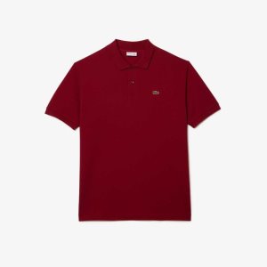 Bordeaux Lacoste Big Fit Cotton Petit Pique Polo | EVSROP-326