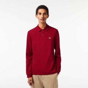 Bordeaux Lacoste Original L.12.12 Long Sleeve Cotton Polo | IATCSL-960