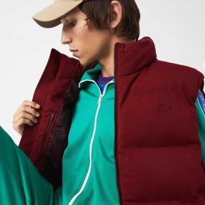 Bordeaux Lacoste Stowable Hood Vest | KMTBIQ-234