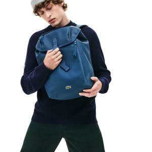 Charron Lacoste L.12.12 Concept Flap Coated Canvas Backpack | FNJVDO-713