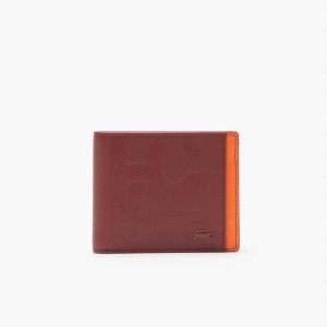 Cranberry Celosie Lacoste LCST Print Color-Block Billfold | RFPLWA-381