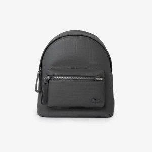 Dark Shadow Lacoste Large Front Pocket Backpack | WHEIZK-243