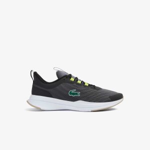 Dk Gry/Blk Lacoste Run Spin Sneakers | UQRLDF-136